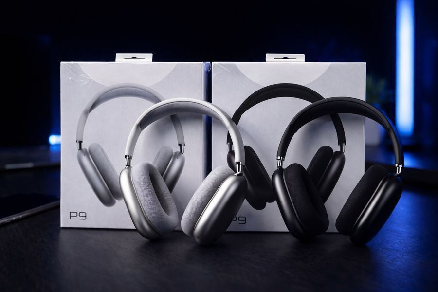 Headphone Air P9 Max Bluetooth 5.1 Preto Cancelamento de Ruído e Microfone