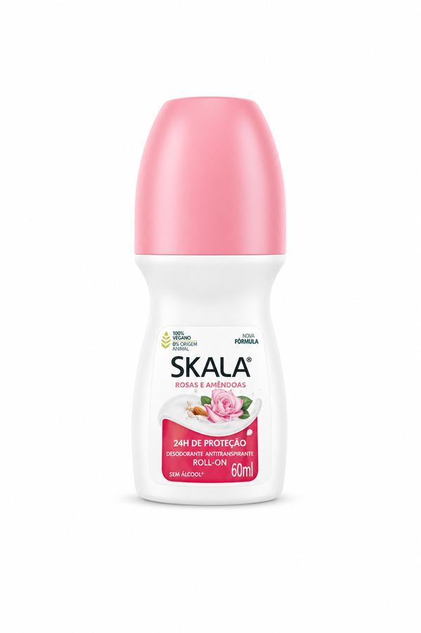 Desodorante Antitranspirante Skala Roll-on Rosas e Amêndoas 24h 60ml