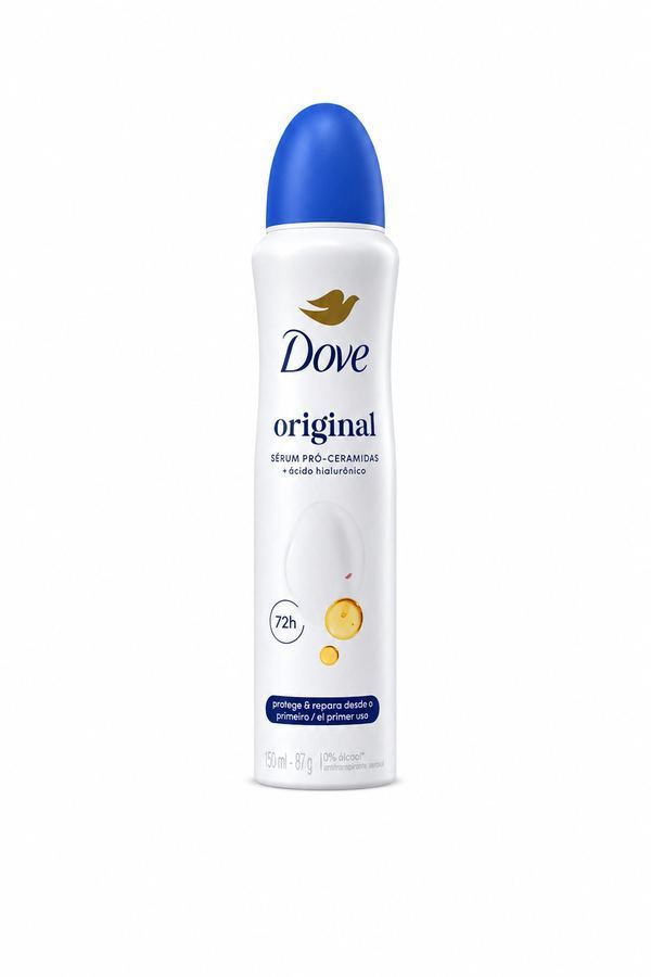 Desodorante Antitranspirante Dove Aerosol Original 72h Sérum Pró-Ceramidas 150ml/87g
