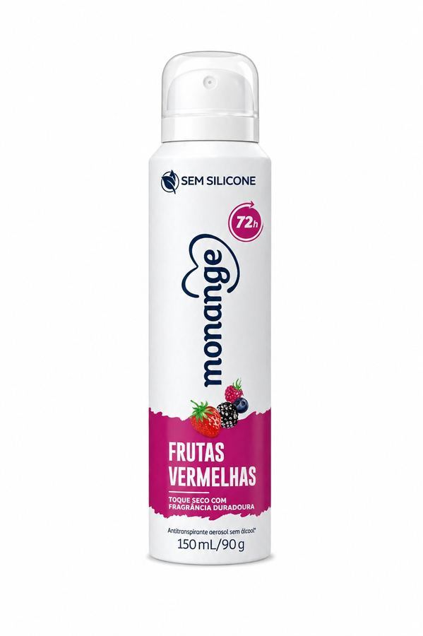 Desodorante Antitranspirante Monange Aerosol Frutas Vermelhas 72h 150ml/90g