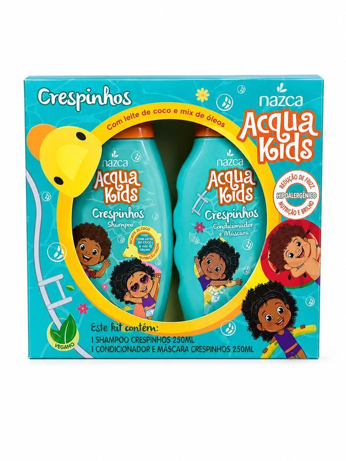 Kit Acqua Kids Crespinho Nazca - Shampoo + Condicionador 2 em 1  250ml