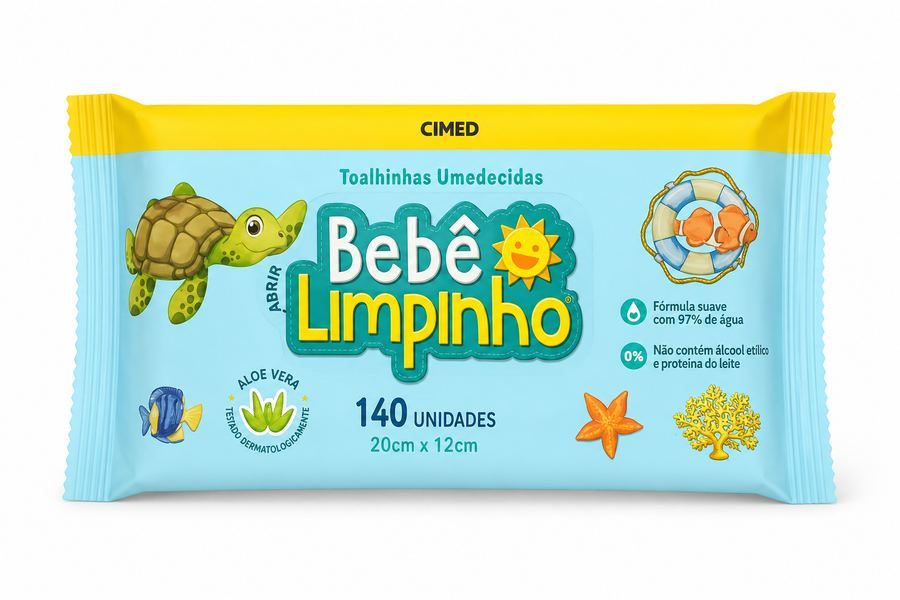 Toalhinhas Umedecidas Bebê Limpinho 140un - CIMED