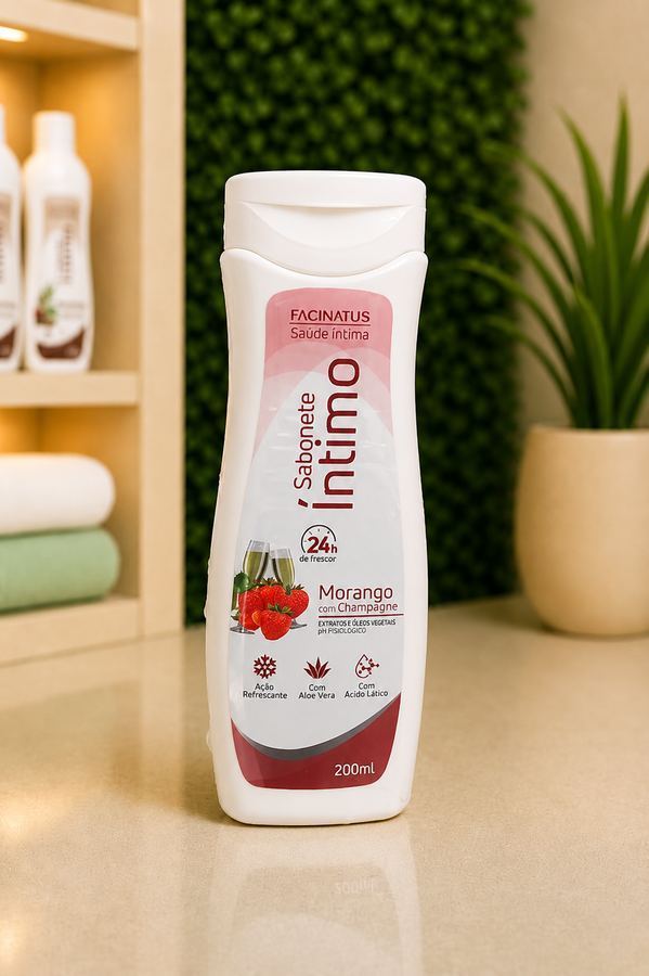 SABONETE ÍNTIMO MORANGO COM CHAMPANHE 200ML