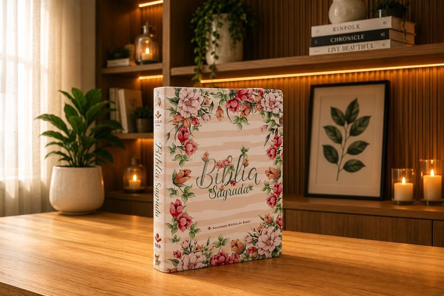 Bíblia Sagrada NAA para Mulher Capa Semi Flexível Floral