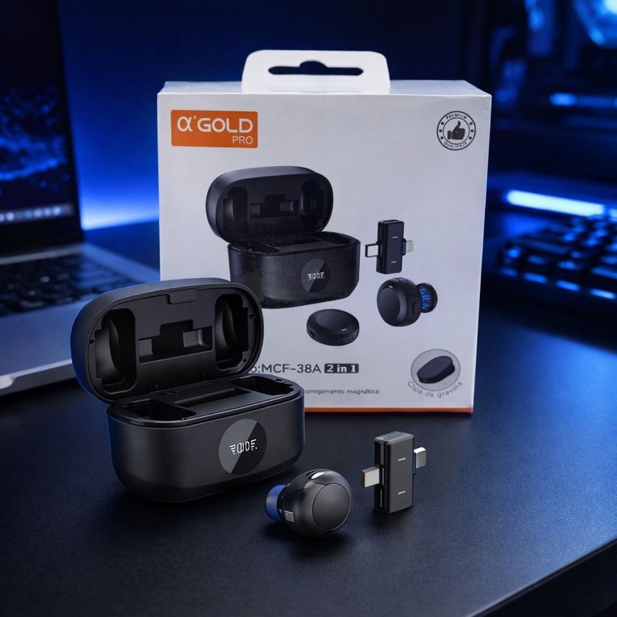 Microfone sem fio Lapela A'Gold Pro MCF-38A