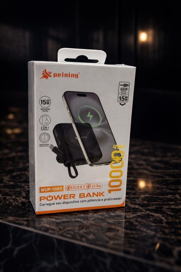 Power Bank 10.000mAh WUP-1003 Peining (Com Carregamento por Indução)