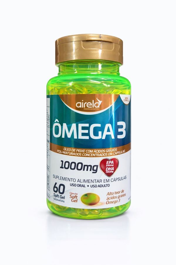 Ômega 3 Airela 1000mg – Pureza, qualidade e desempenho em cada cápsula
