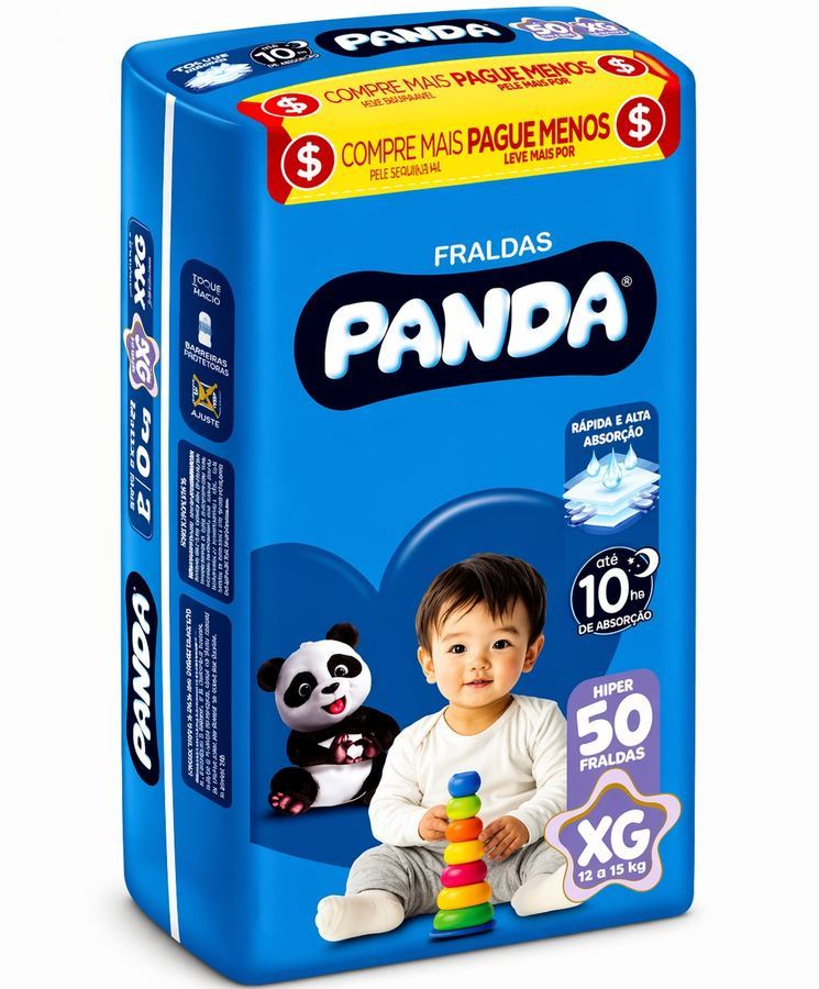 Fralda Descartável Panda - Tamanho XG 50 unidades