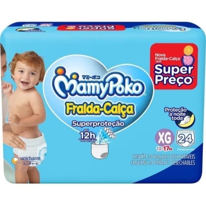 Fralda-Calça MamyPoko Superproteção - Tamanho XG 24 unidades