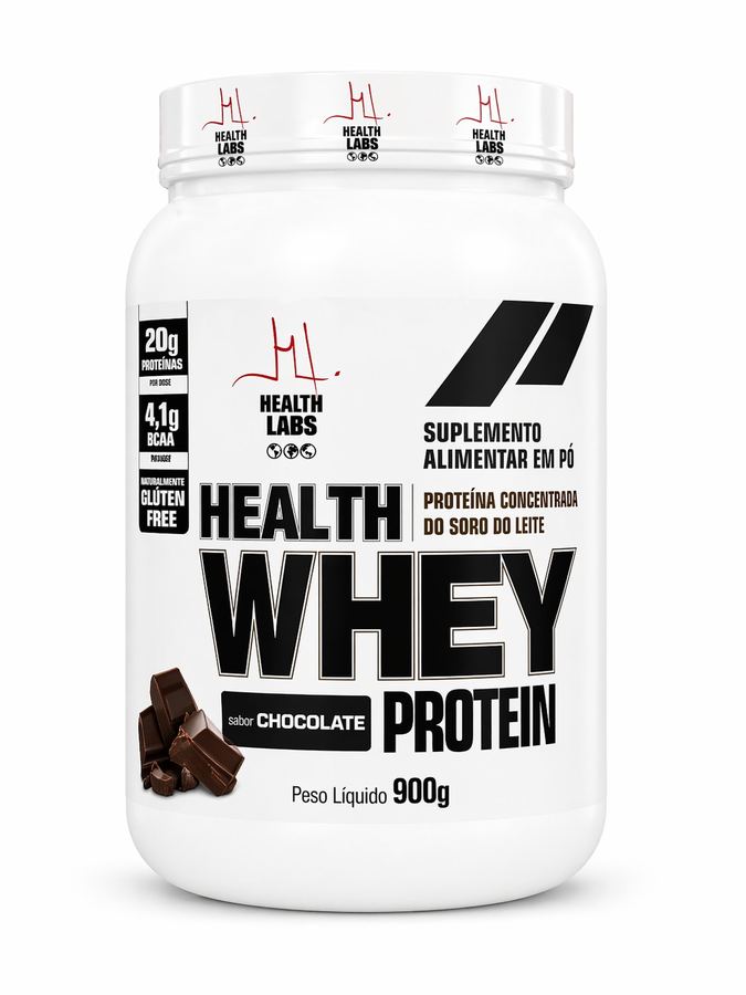 Suplemento Alimentar Health Labs Health Whey Protein - Sabor Chocolate 900g