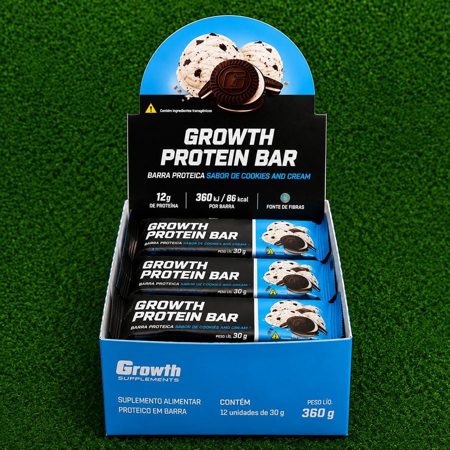 BARRINHA DE PROTEÍNA GROWTH COOKIES AND CREAM