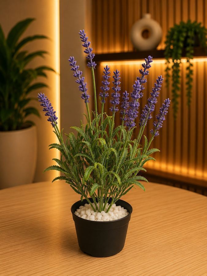 Arranjo Lavanda Artificial no Vaso Preto - Toque Provençal Realista