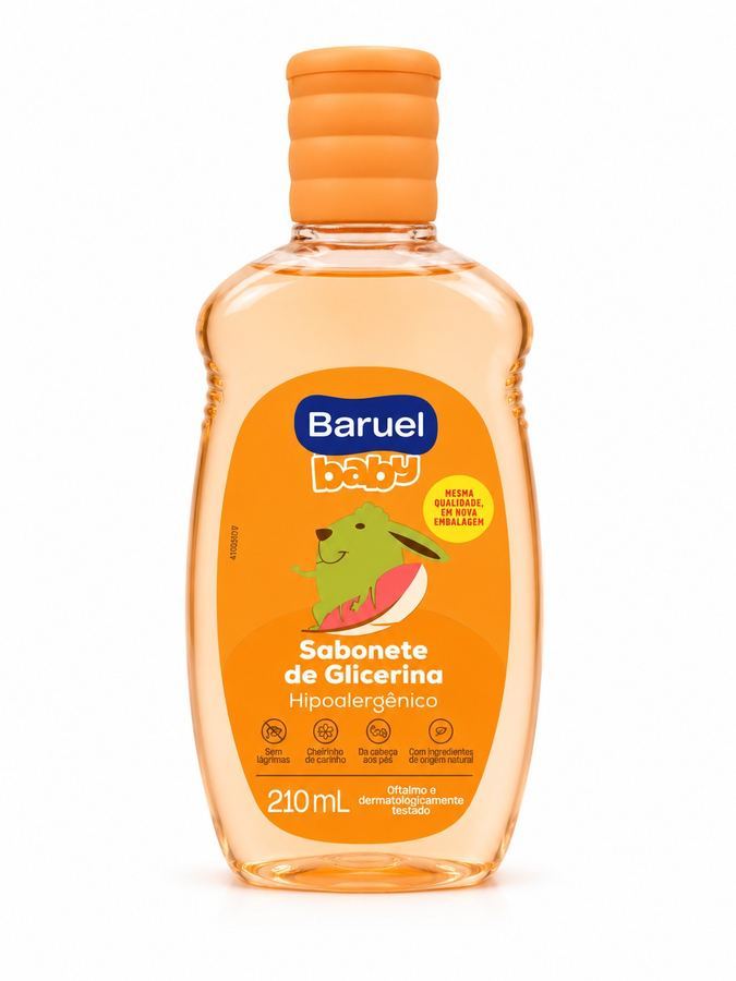 Sabonete Líquido Infantil Baruel Baby Glicerina 210mL - Hipoalergênico Sem Lágrimas