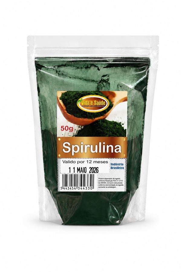 Spirulina em Pó Vida e Saúde 50g  O Superalimento Verde de Alta Performance