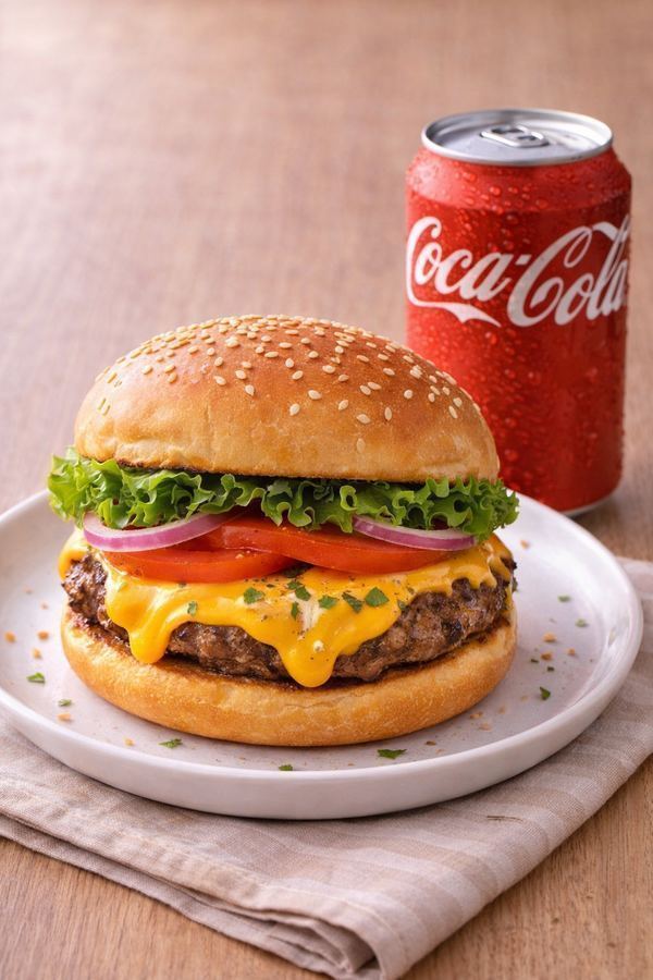 Combo hambúrguer Cheddar Burguer + Refrigerante Lata