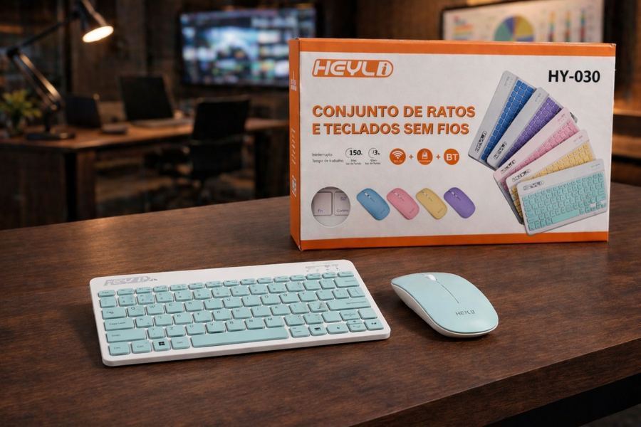 Kit Teclado E Mouse Sem Fio Wireless Usb 2.4 Ghz Qwerty Ergonômico Ley-171 Cor Preto