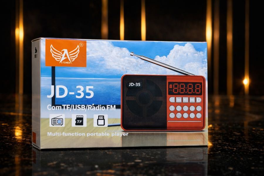"Mini Rádio Portátil Altomex JD-35 Digital Bluetooth USB TF FM Recarregável Anatel"