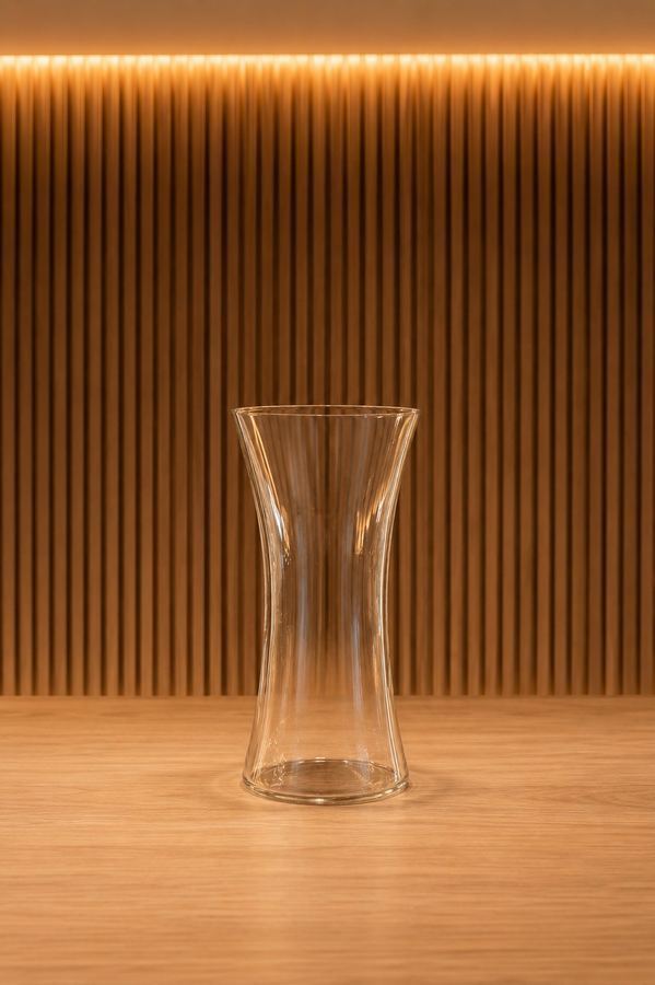 Vaso de Vidro Ampulheta Transparente | Vaso Alto para Flores | Design Minimalista |