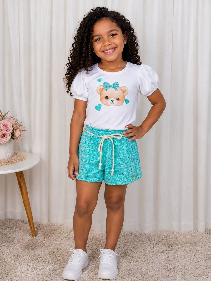Conjunto Urso Chanel Verde