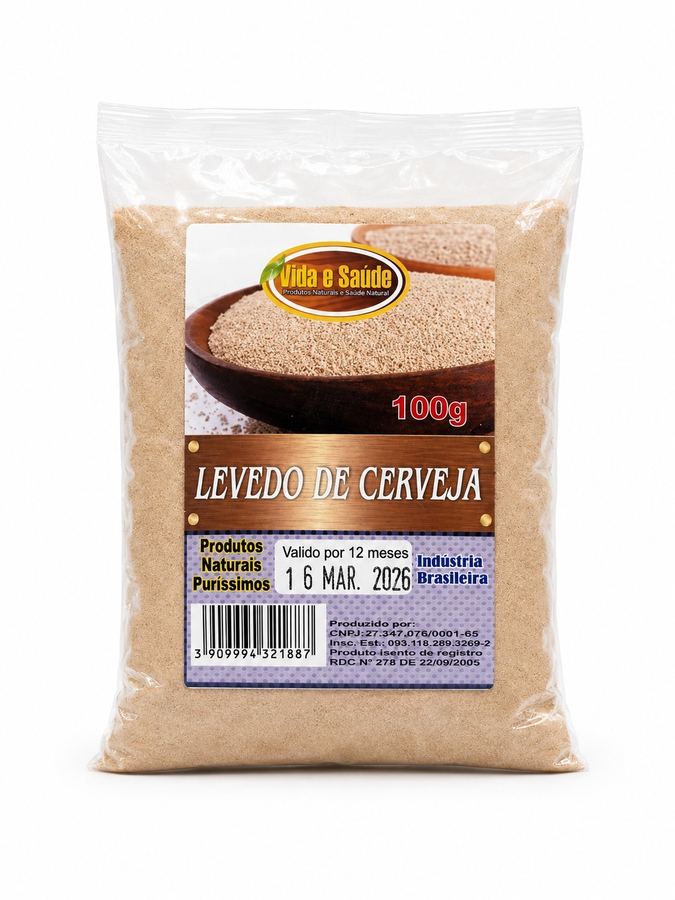 Levedo de Cerveja Puro Vida e Saúde 100g  Superfonte de Vitaminas do Complexo B