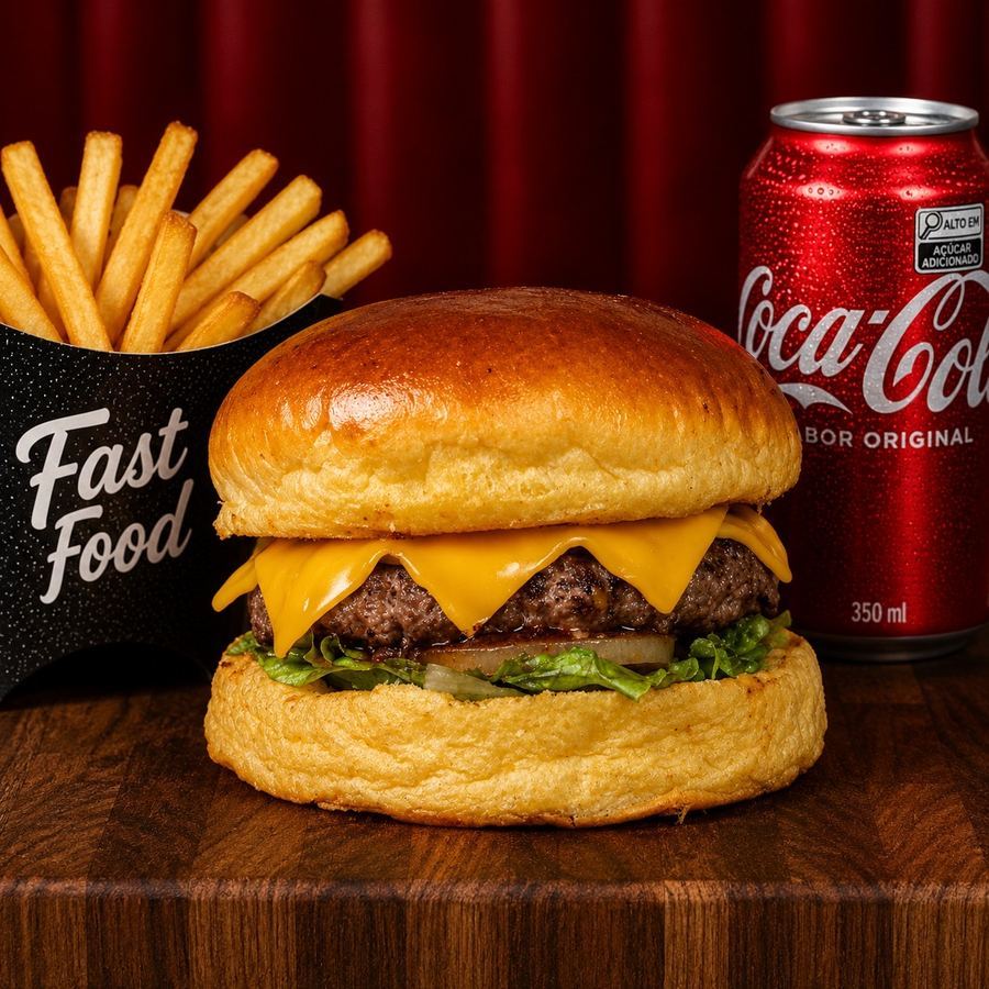Combo Hambúrguer Bomba Burguer Brasa