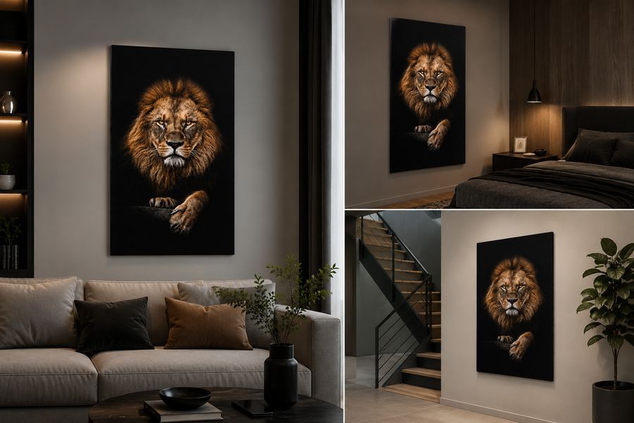 Quadro Decorativo Leão Majestoso