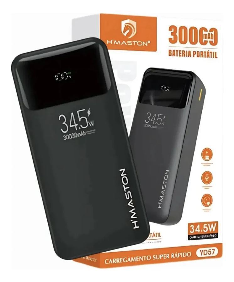 Carregador Portátil Power Bank Turbo 34.5W 30.000mAh – H'maston