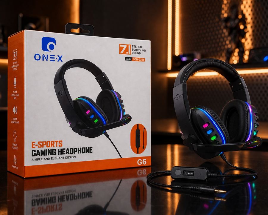 FONE PC HEADSET COM MICROFONE USB RGB ONEX FON-2315