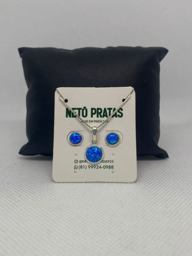 Conjunto redondo opala azul