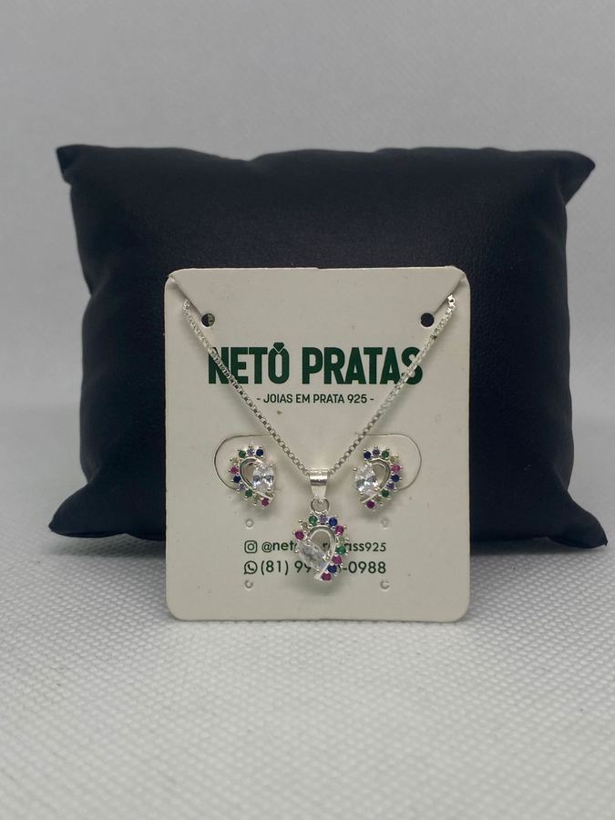 Conjunto coração colorido