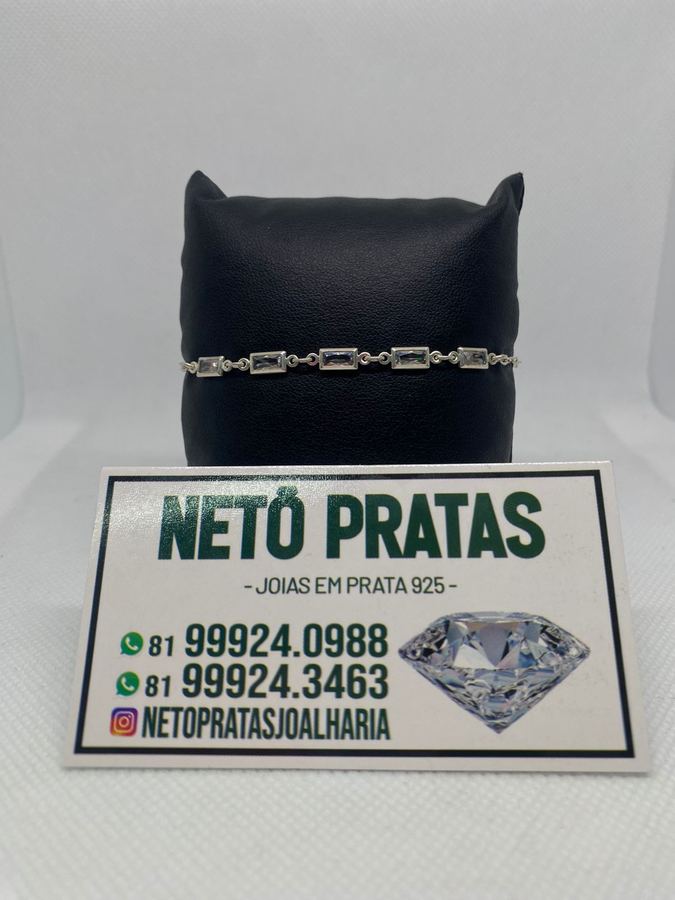 Pulseira retangular zircônia