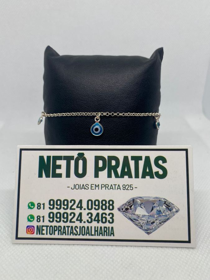 Pulseira olho grego coração