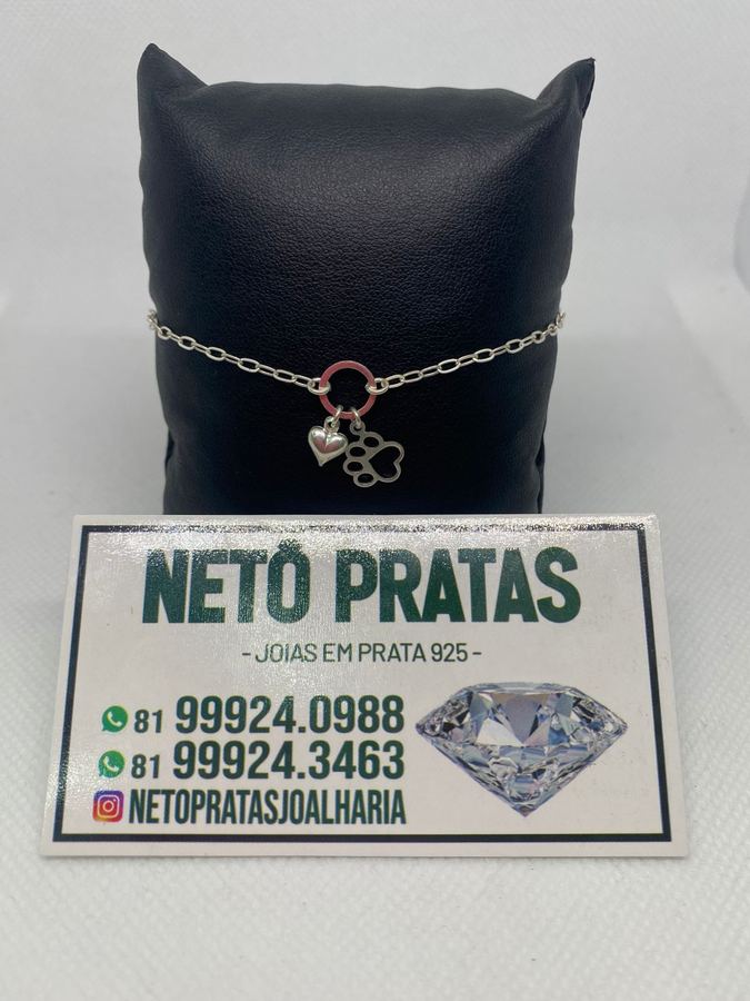 Pulseira pata e coração