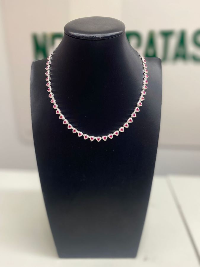 Colar Swaroski coração vermelho