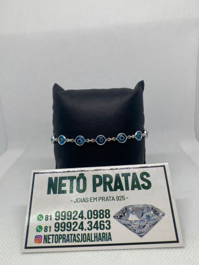 Pulseira olho grego azul