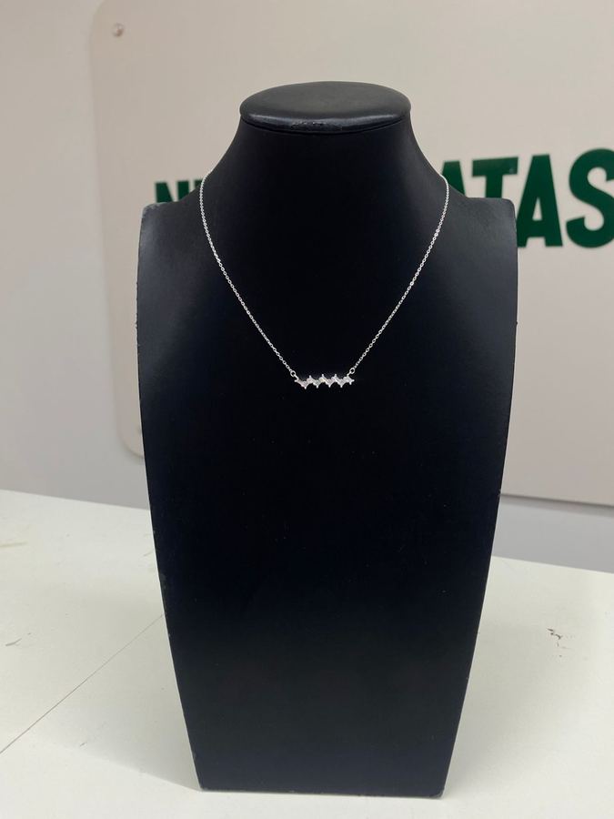 Colar zigzag zircônia