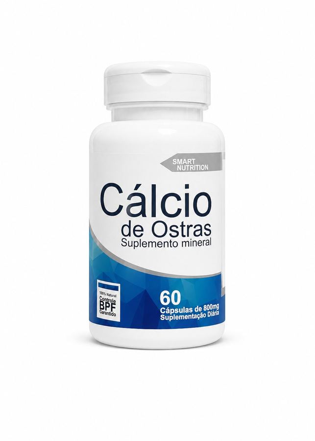 Cálcio de Ostras Suplemento Mineral  60 Cápsulas (800mg)