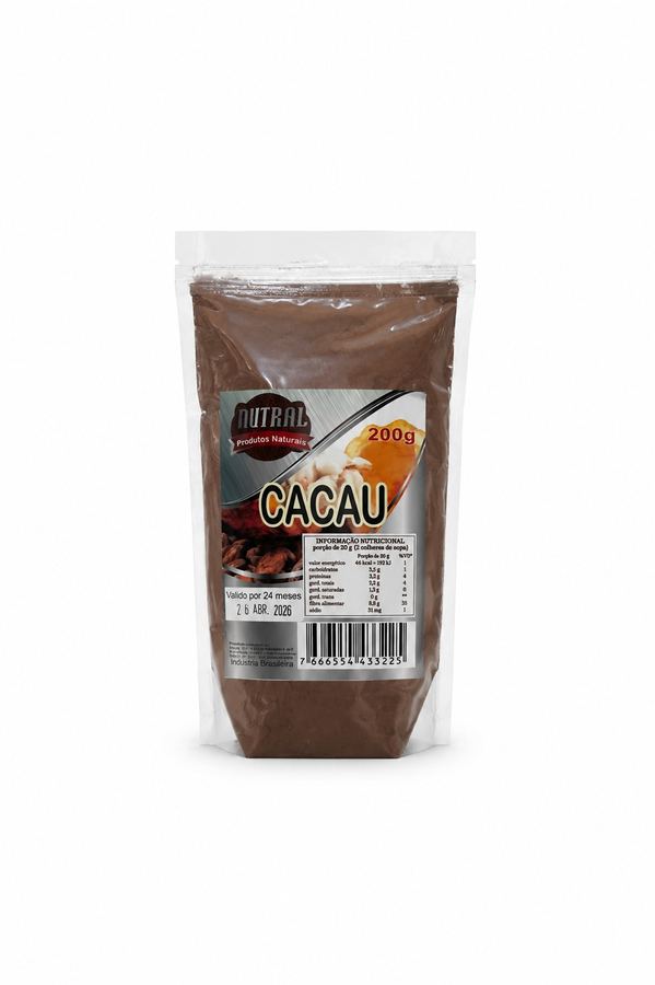Cacau em Pó Puro Nutral 200g  100% Natural e Saudável