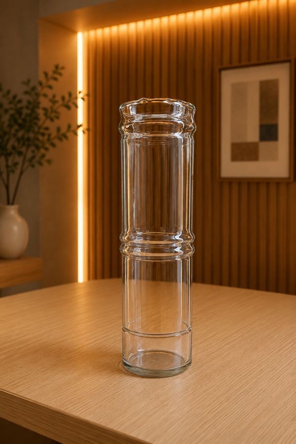 Vaso de Vidro Modular Minimal | Elegância em Linhas Puras | Transparência e Versatilidade |