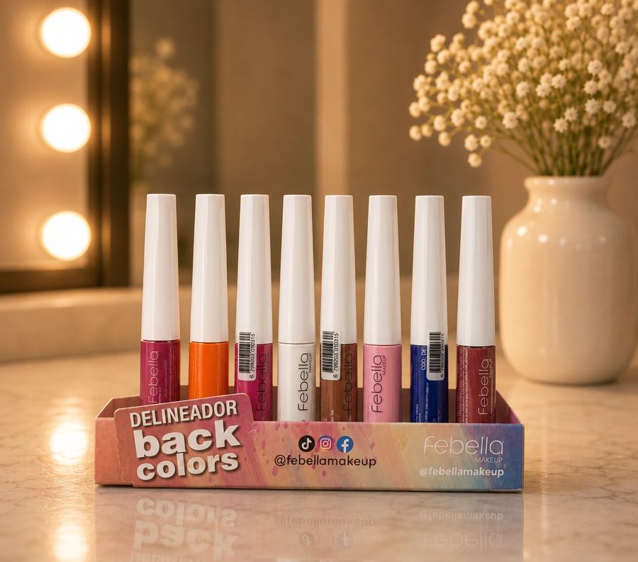 Delineador Líquido Febella Back Colors – Cores Vibrantes e Tendência