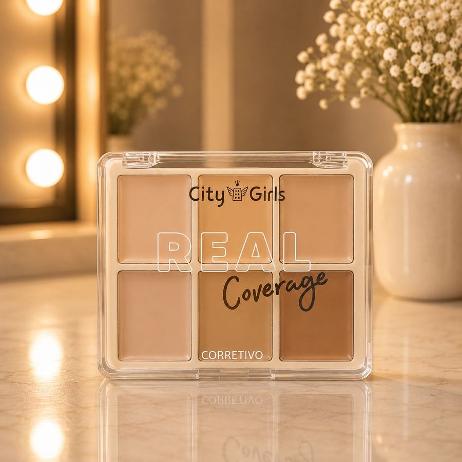 Paleta de Corretivos Cremosos City Girls Real Coverage – 6 Tons de Alta Cobertura