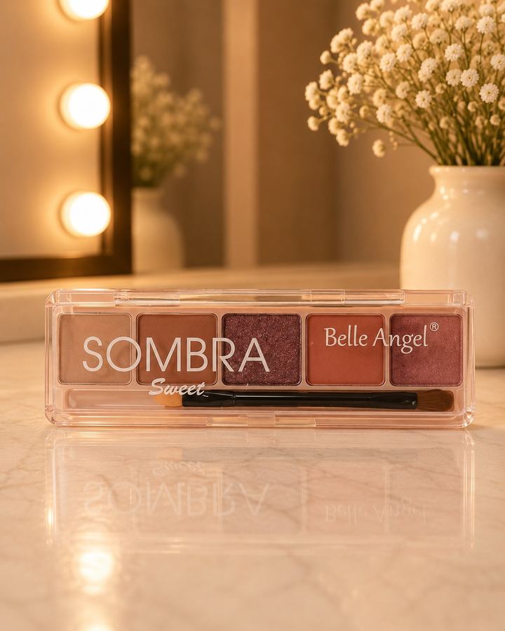 Paleta de Sombras Belle Angel Sweet – 5 Cores com Pincel Aplicador
