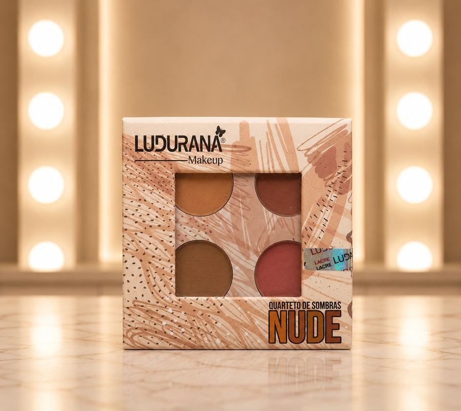 Quarteto de Sombras Nude Ludurana Makeup – Alta Pigmentação Matte