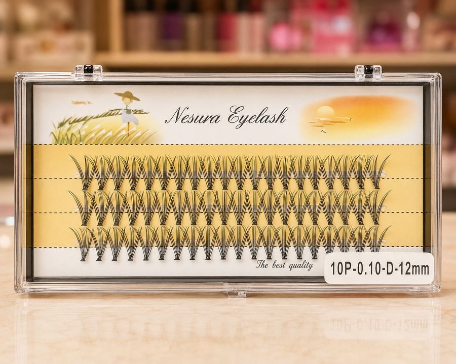 Cílios Postiços em Tufos Nesura Eyelash – 10P Curvatura D (12mm)