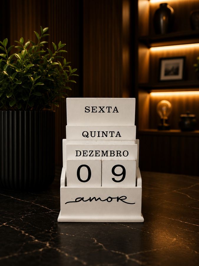 Calendário Permanente de Mesa Vertical