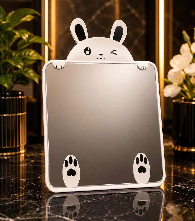 Espelho de Mesa Infantil Coelhinho Piscando (Branco)