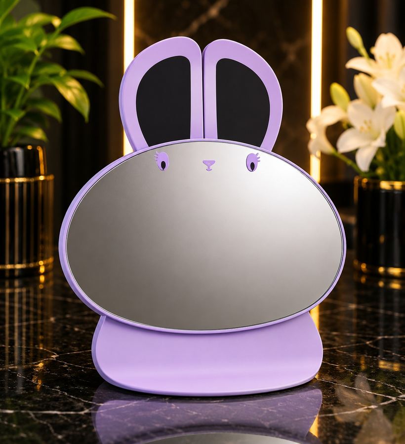 Espelho de Mesa Infantil Coelhinho Orelhudo (Roxo)