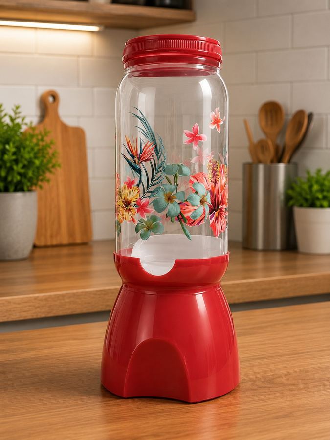 Suqueira e Dispensador de Bebidas Decorativo Floral Premium
