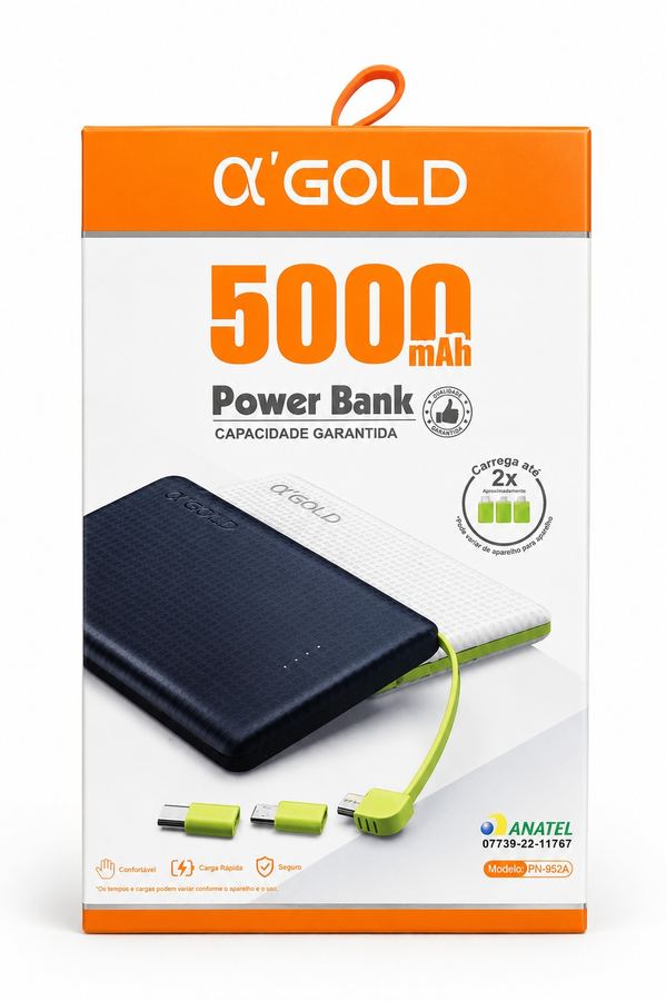 Power Bank H’Maston YD-23 5000mAh com Cabos Integrados
