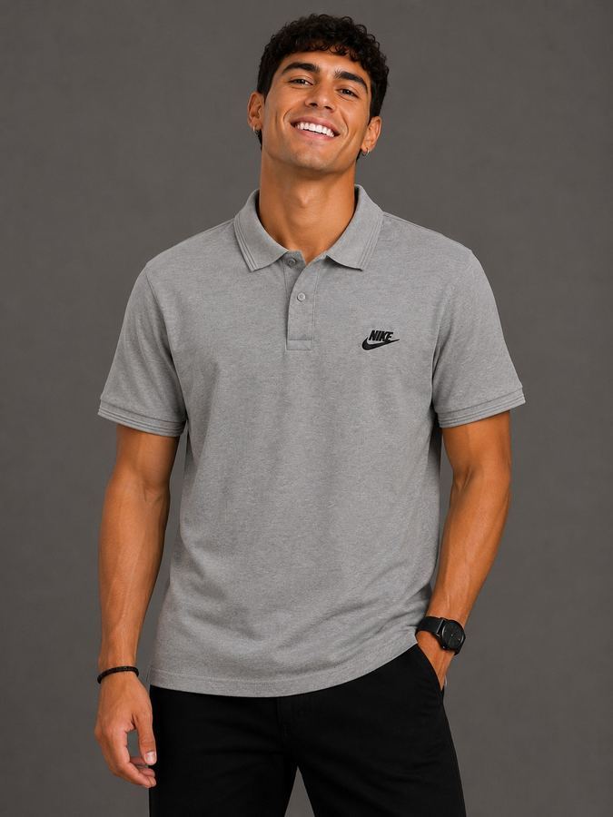 Camisa Polo Nike Cinza